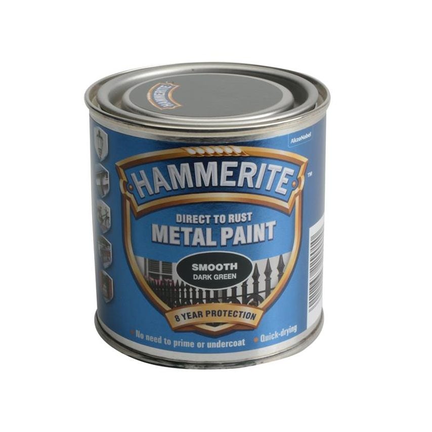 Direct to Rust Smooth Finish Metal Paint Dark Green 250ml HMMSFDG250