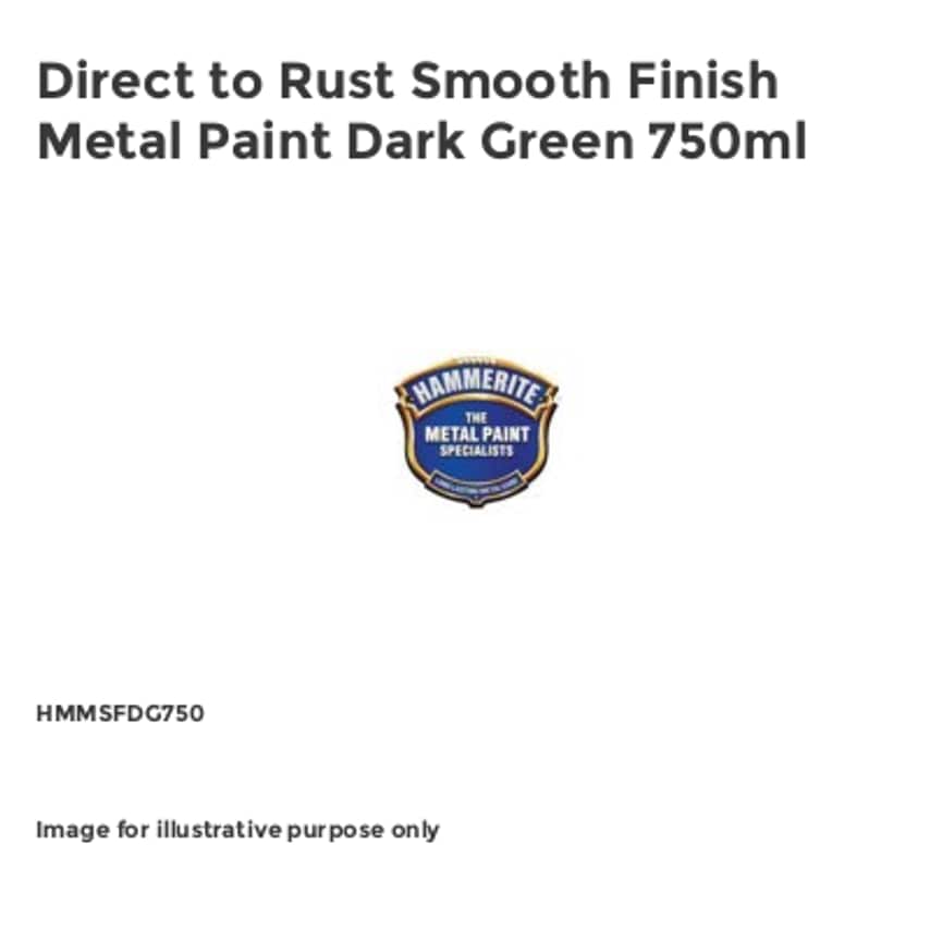 Direct to Rust Smooth Finish Metal Paint Dark Green 750ml HMMSFDG750