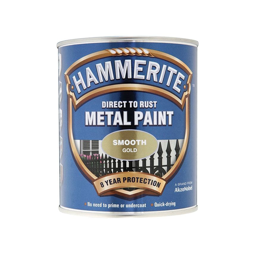 Direct to Rust Smooth Finish Metal Paint Gold 750ml HMMSFGO750