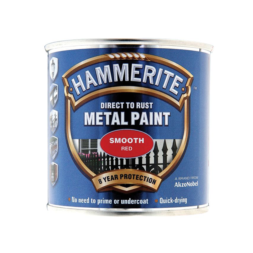 Direct to Rust Smooth Finish Metal Paint Red 250ml HMMSFR250
