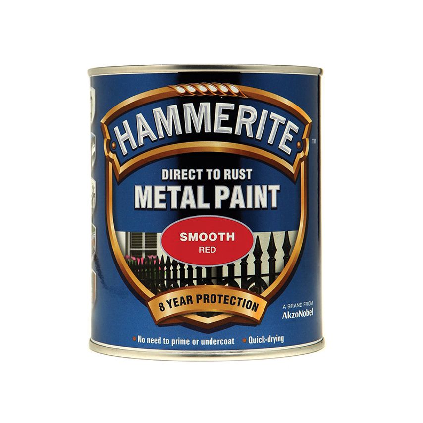 Direct to Rust Smooth Finish Metal Paint Red 750ml HMMSFR750