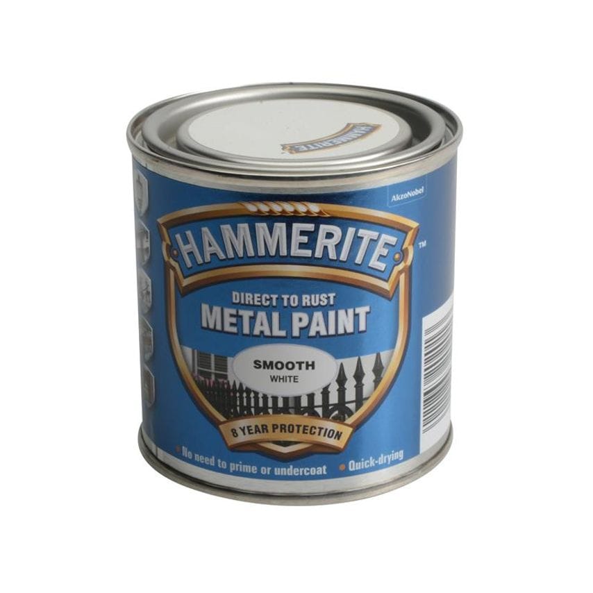 Direct to Rust Smooth Finish Metal Paint White 250ml HMMSFW250