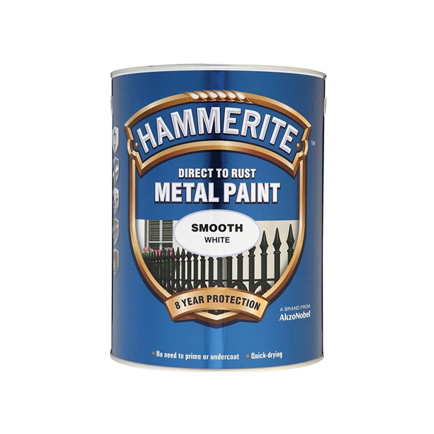Direct to Rust Smooth Finish Metal Paint White 5 Litre HMMSFW5L