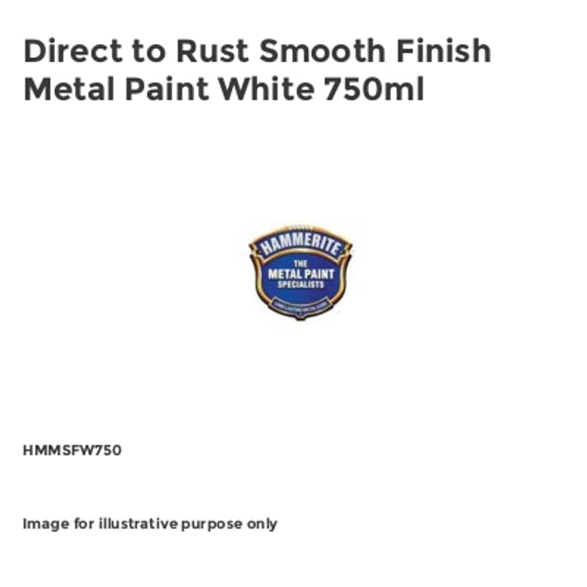 Direct to Rust Smooth Finish Metal Paint White 750ml HMMSFW750