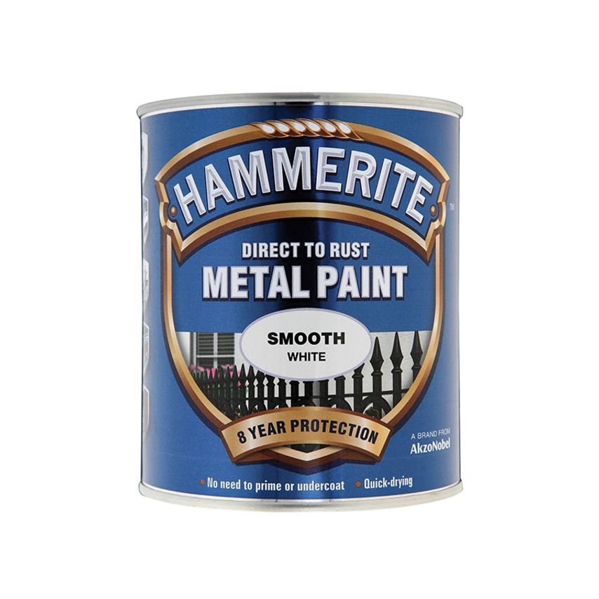 Direct to Rust Smooth Finish Metal Paint White 750ml HMMSFW750