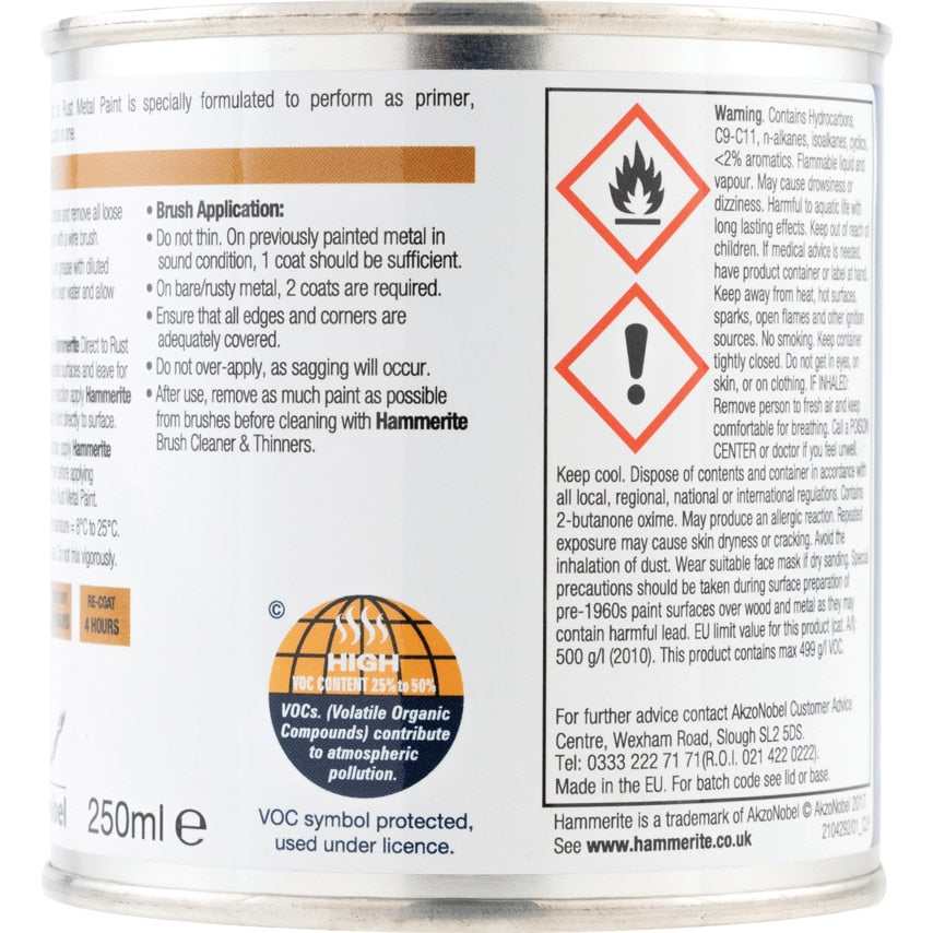 Direct to Rust Smooth Silver Metal Paint - 250ML