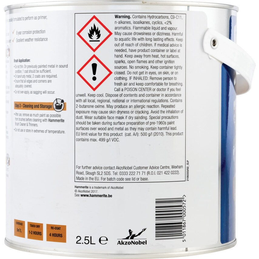 Direct to Rust Smooth Silver Metal Paint - 2.5LTR