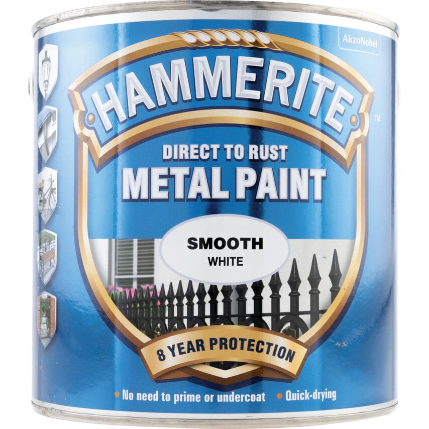 Direct to Rust Smooth White Metal Paint - 2.5LTR