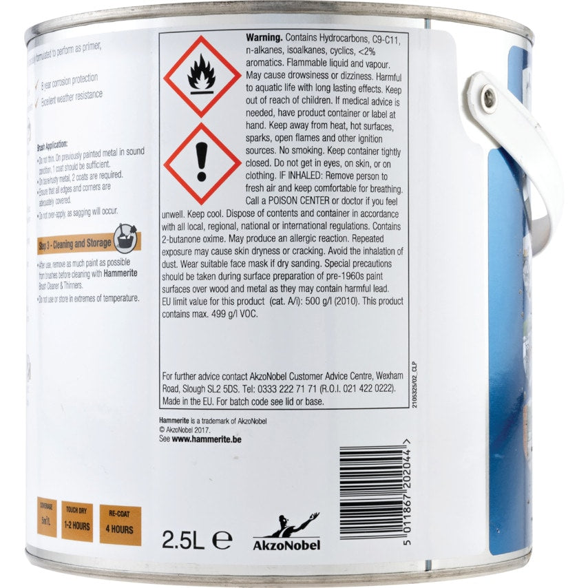 Direct to Rust Smooth White Metal Paint - 2.5LTR