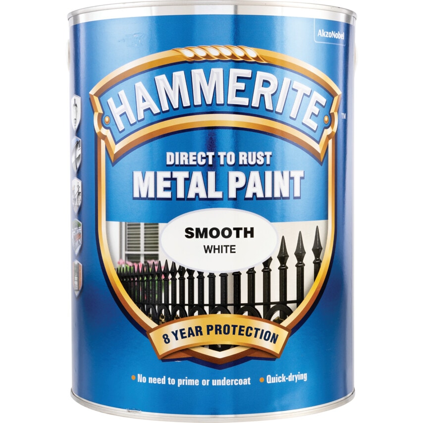 Direct to Rust Smooth White Metal Paint - 5LTR