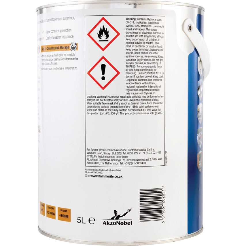 Direct to Rust Smooth White Metal Paint - 5LTR