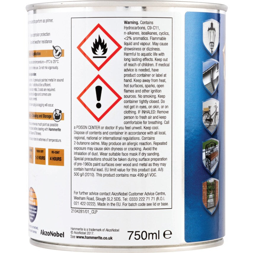 Direct to Rust Smooth White Metal Paint - 750ML