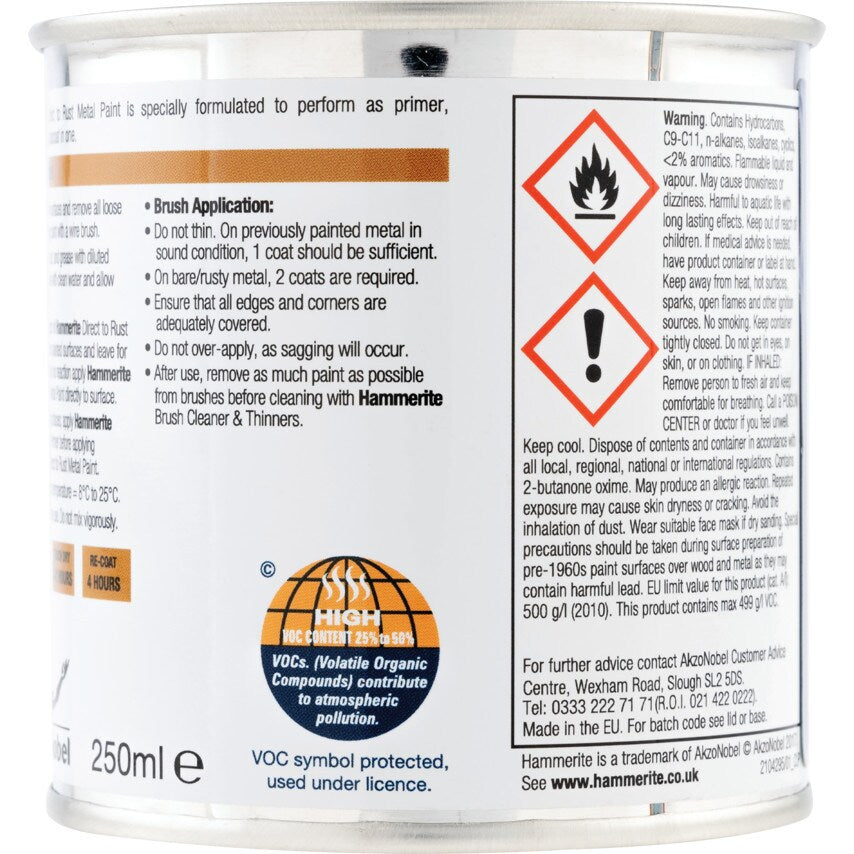 Direct to Rust Smooth Yellow Metal Paint - 250ML