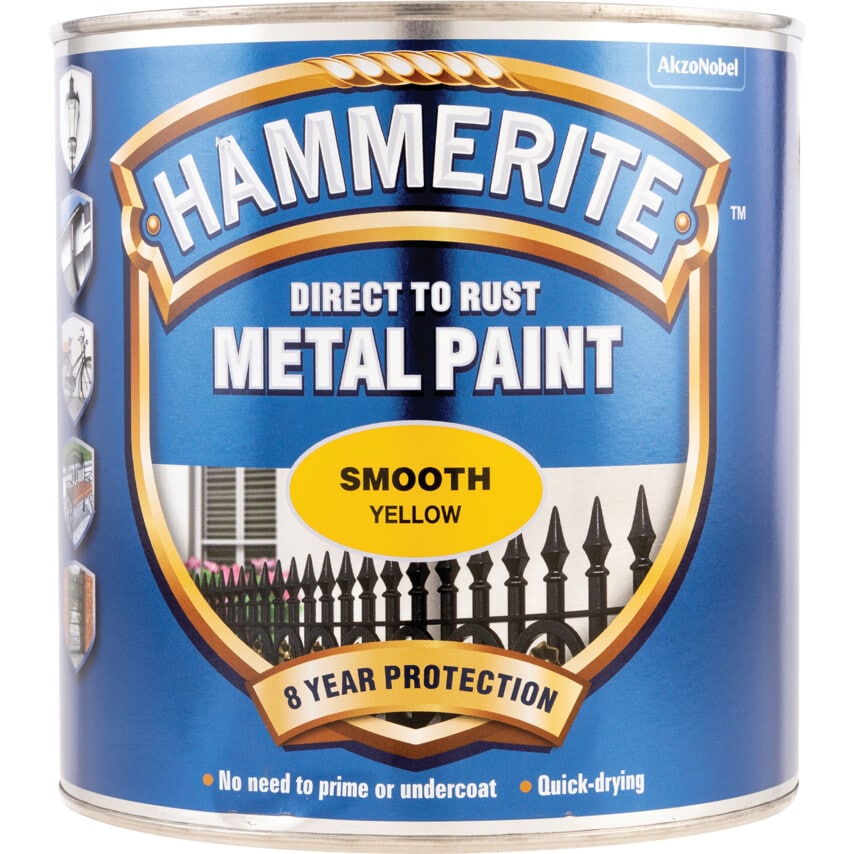 Direct to Rust Smooth Yellow Metal Paint - 2.5LTR