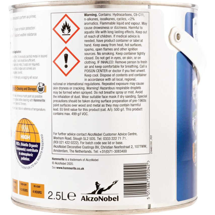 Direct to Rust Smooth Yellow Metal Paint - 2.5LTR