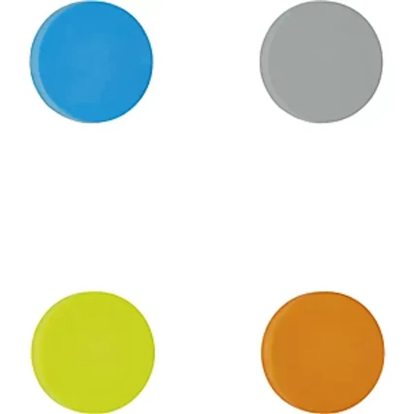 Disc Magnet Silicone Pack of 24 Holding Force 0.8 Kg Assorted Colours