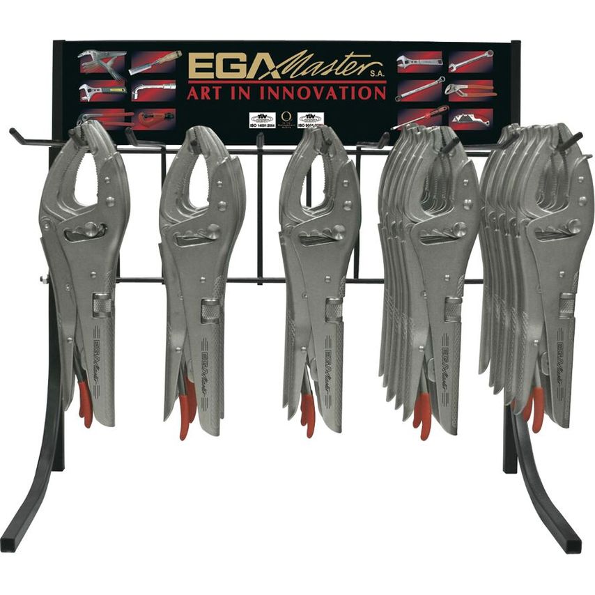 Display of 25 Multiposition Large Capacity Grip Pliers 55572