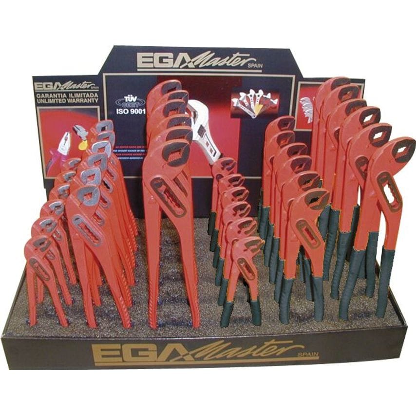 Display of 36 Box Joint Pliers Red Colour with Handles 69419