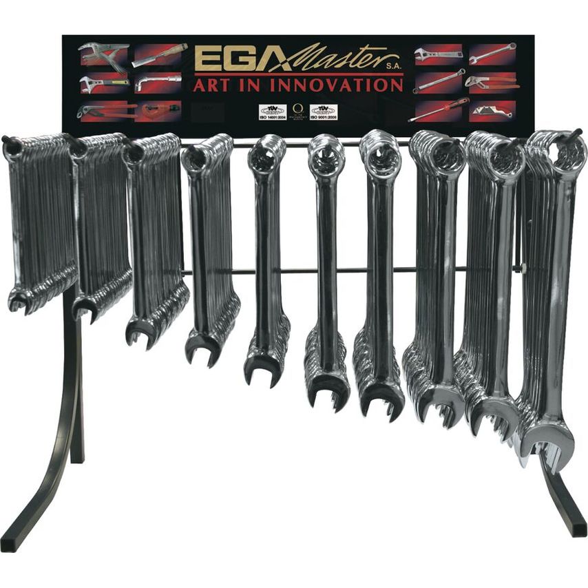 Display of De 165 Combination Wrenches 8-19 mm Aerospatial Chrome Plating 55656