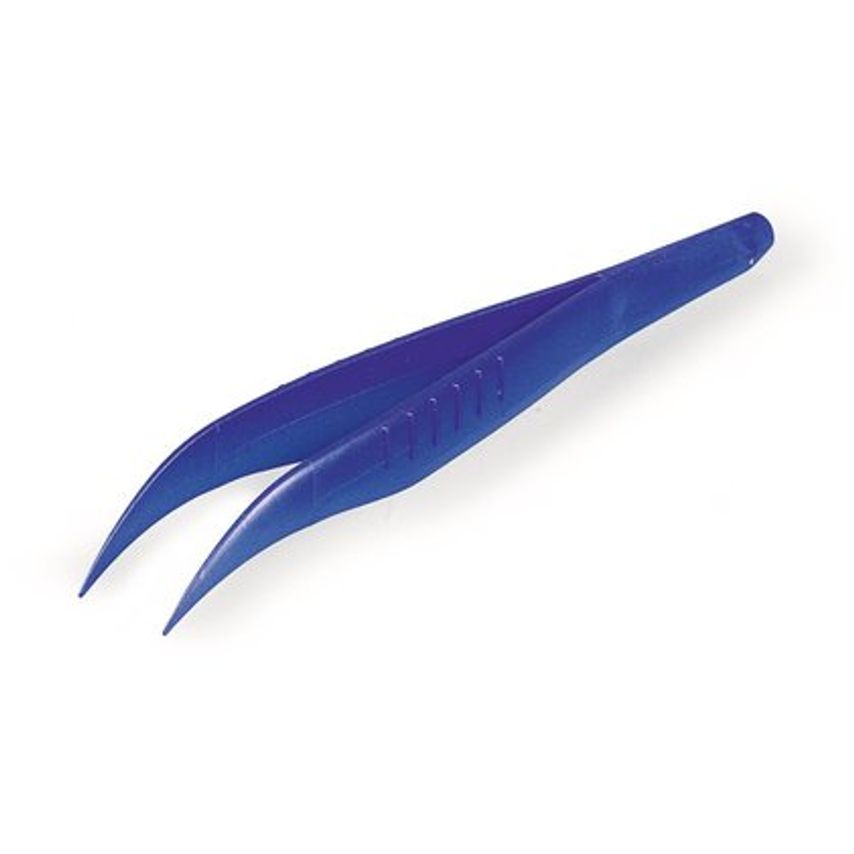 Disposable 130 mm SteriPlast Tweezers Angled Pointed Sterile Detectable -00