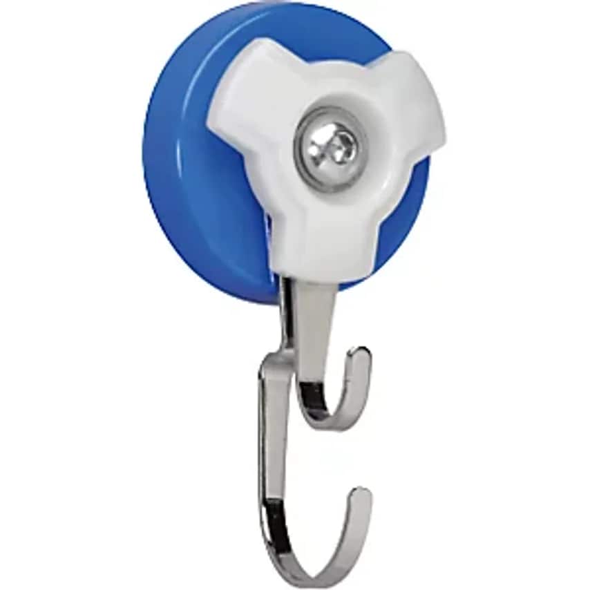 Double Carousel Hook Magnet 56 mm Pack of 5 Adhesive Force 18 Kg Blue/Grey