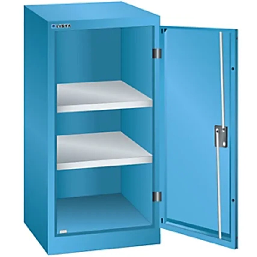 Double Door Cupboard, 2 Shelves, Width 500mm, Light Blue