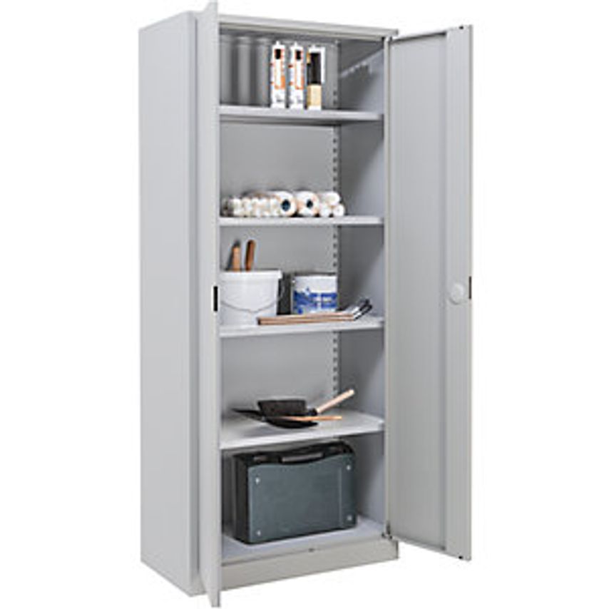 Double Door Cupboard, Height X Width X Depth 1850 X 800 X 420mm, Light Grey