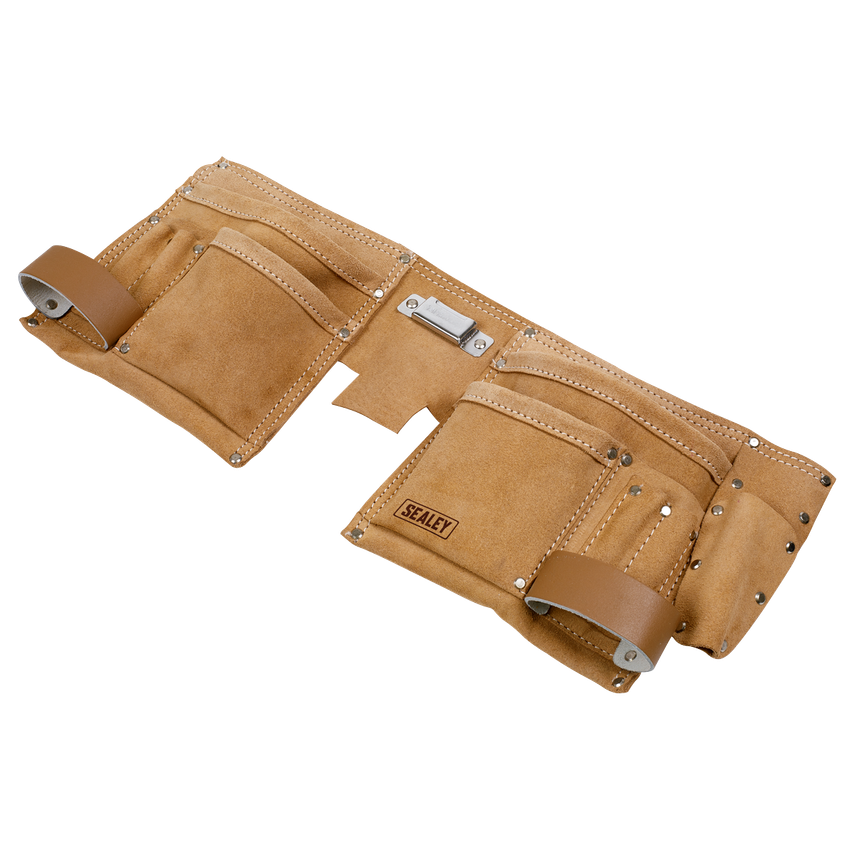 Double Pouch Leather Tool Belt