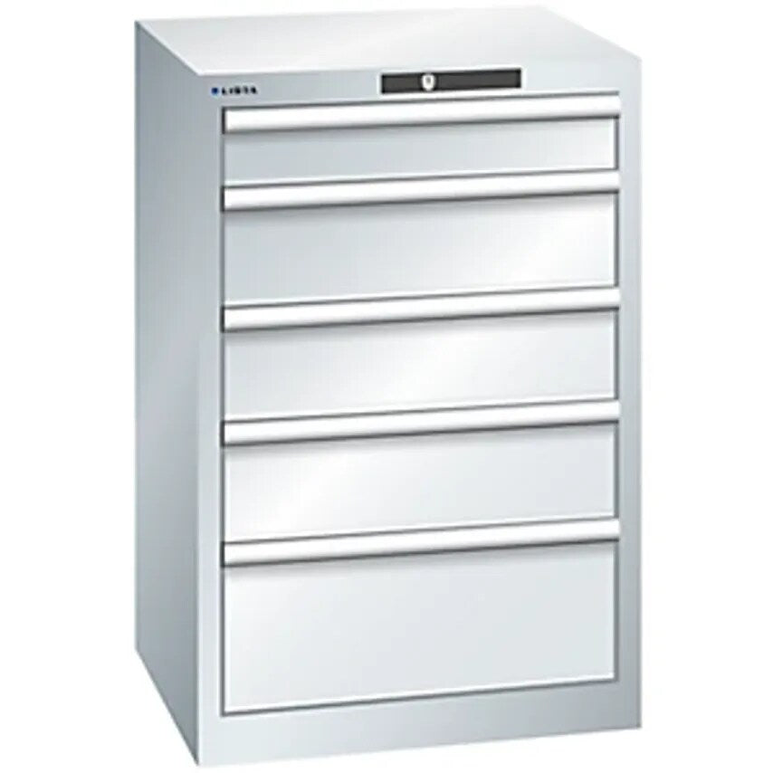 Drawer Cupboard, 5 Drawers, WxDxH 564 X 572 X 850mm, Light Grey