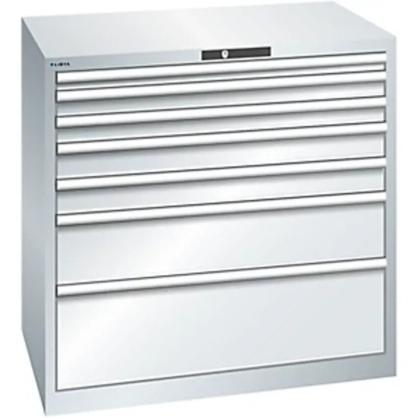 Drawer Cupboard, 7 Drawers, WxDxH 1023 X 725 X 1000mm, Light Grey