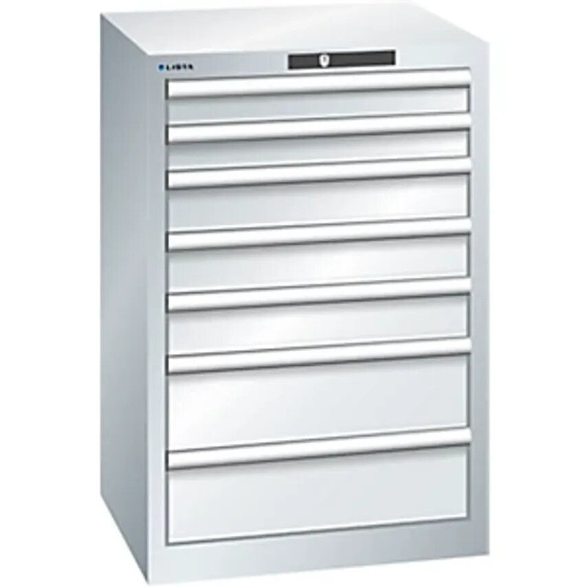 Drawer Cupboard, 7 Drawers, WxDxH 564 X 572 X 850mm, Light Grey