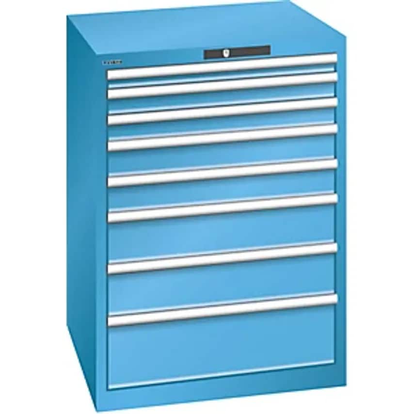 Drawer Cupboard, 8 Drawers, WxDxH 717 X 725 X 1000mm, Light Blue