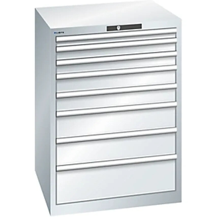 Drawer Cupboard, 8 Drawers, WxDxH 717 X 725 X 1000mm, Light Grey