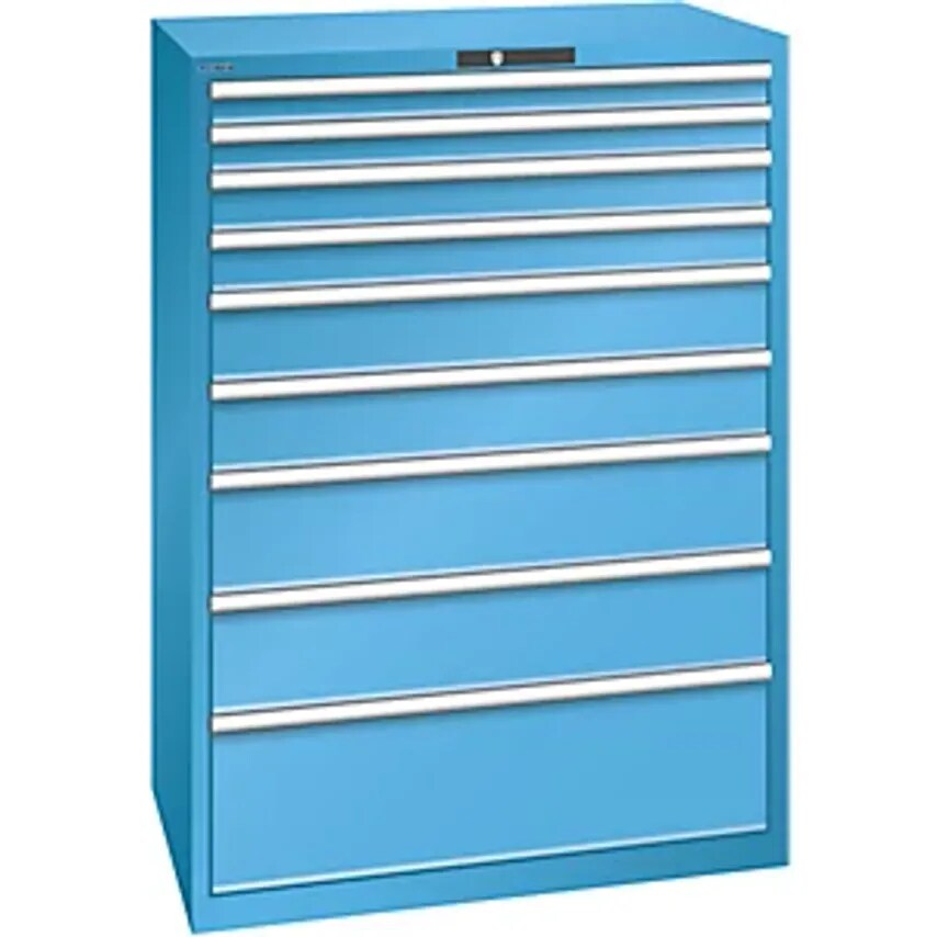 Drawer Cupboard, 9 Drawers, WxDxH 1023 X 725 X 1450mm, Light Blue