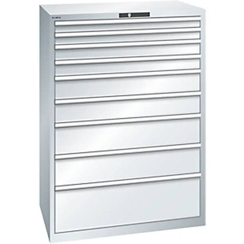 Drawer Cupboard, 9 Drawers, WxDxH 1023 X 725 X 1450mm, Light Grey