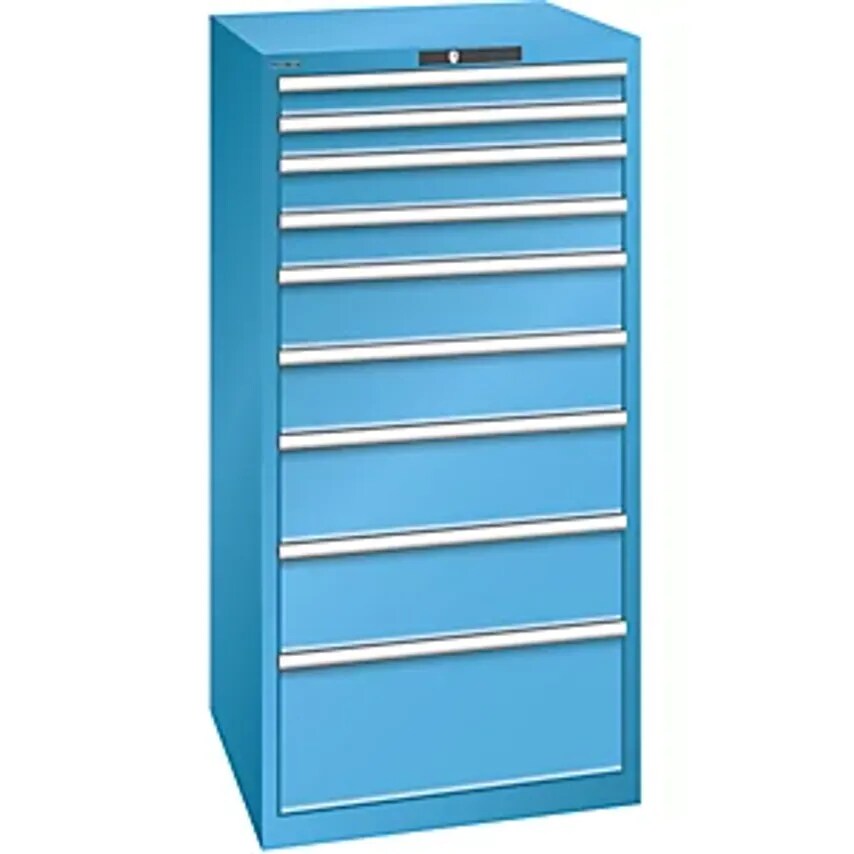 Drawer Cupboard, 9 Drawers, WxDxH 717 X 725 X 1450mm, Light Blue