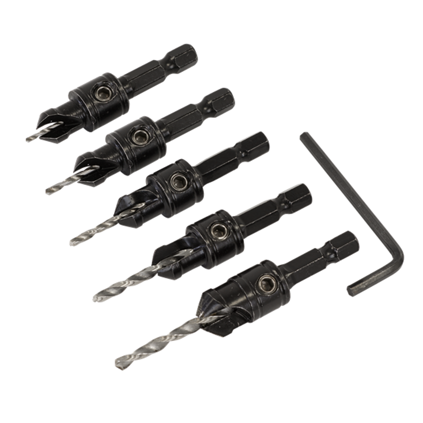 Drill Bit Set Countersink 5 Pieces
