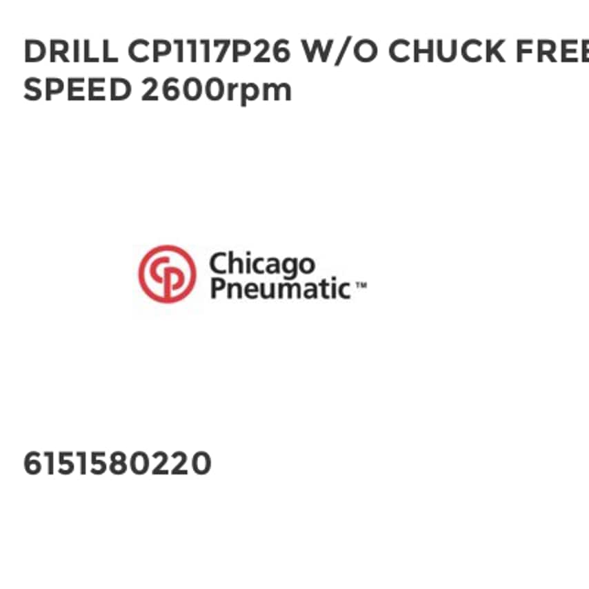 Drill CP1117P26 without Chuck Free Speed 2600RPM