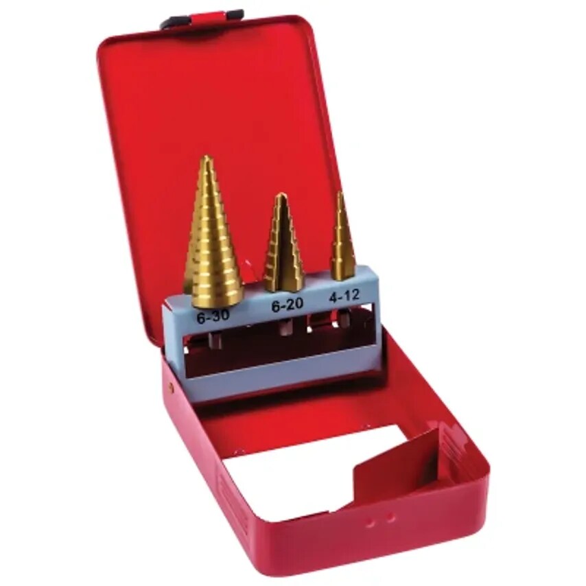 Drill Step Set 3 Piece 4-12mm/4-20mm/6-30mm HSS