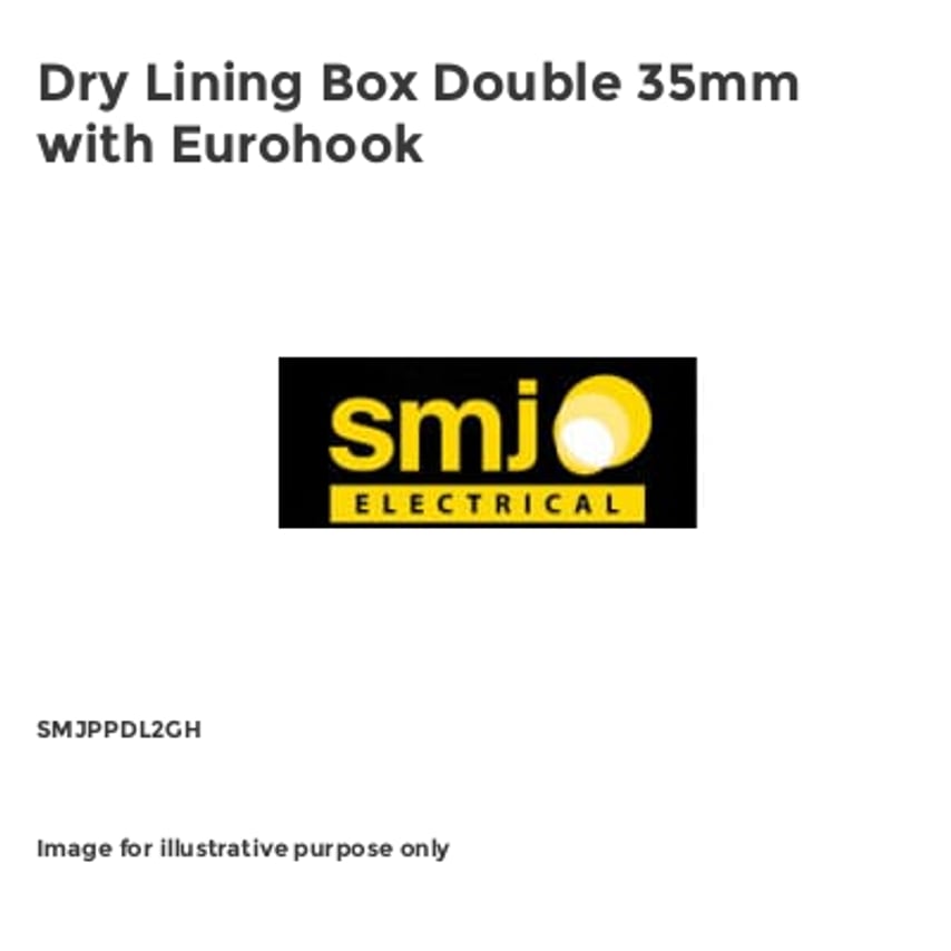 Dry Lining Box Double 35mm with Eurohook