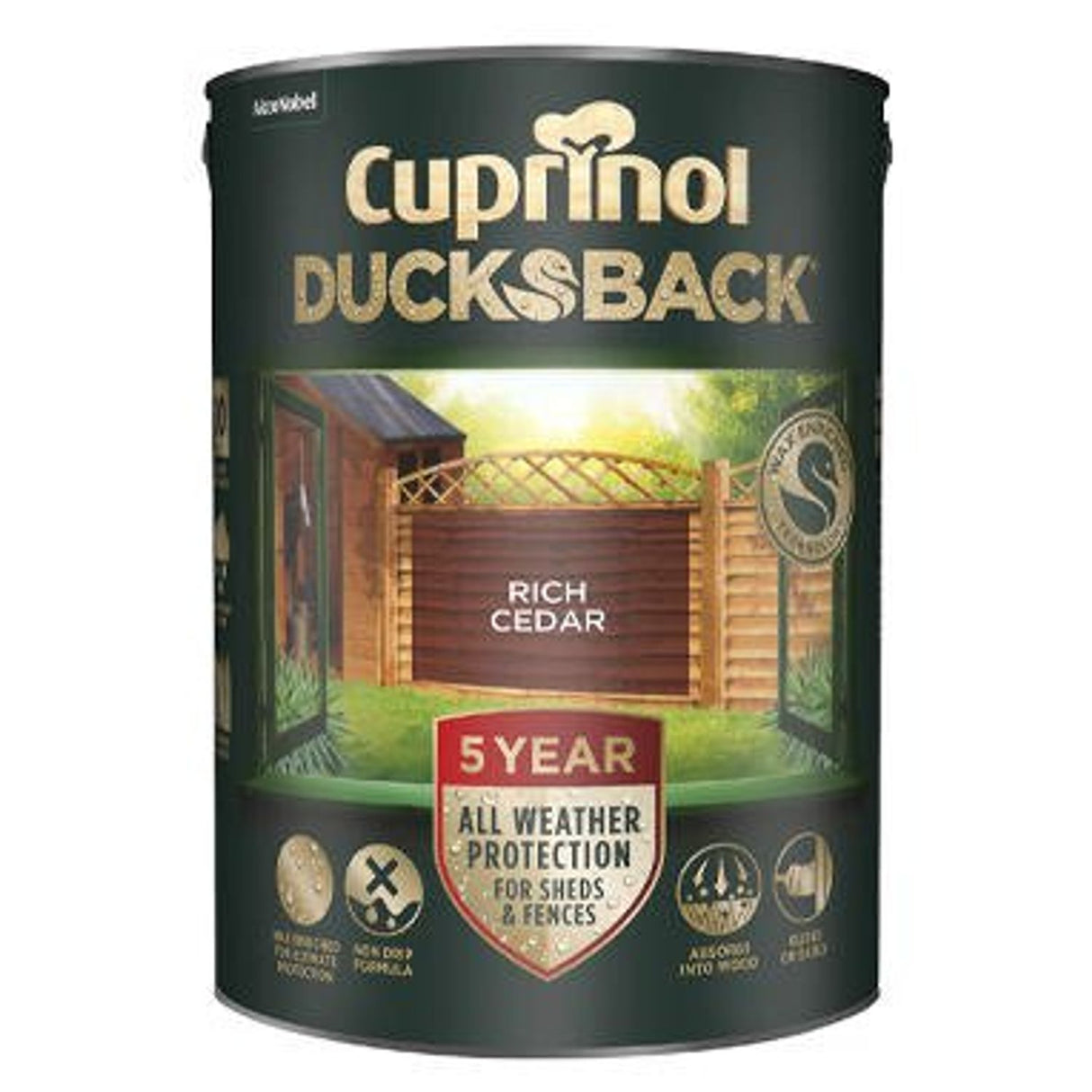 Ducksback 5Y Fence & Shed Rich Cedar - 5L