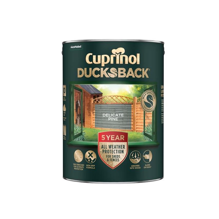 Ducksback 5 Year Waterproof for Sheds & Fences Delicate Pine 5 litre CUPDBDP5L