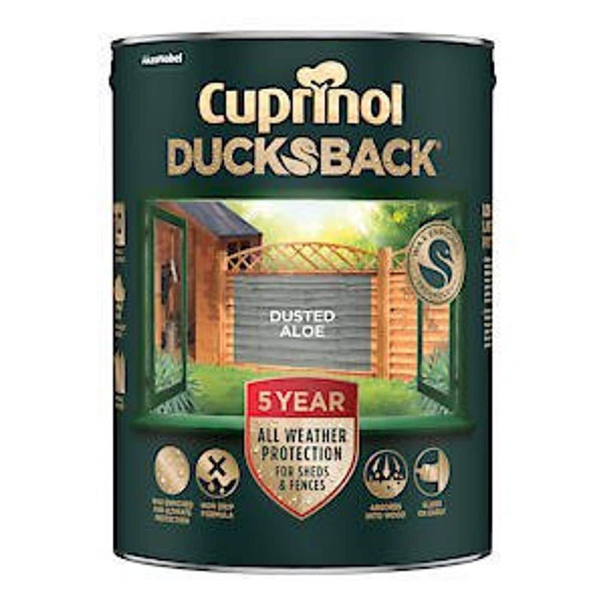 Ducksback 5 Year Waterproof for Sheds & Fences Dusted Aloe - 5L