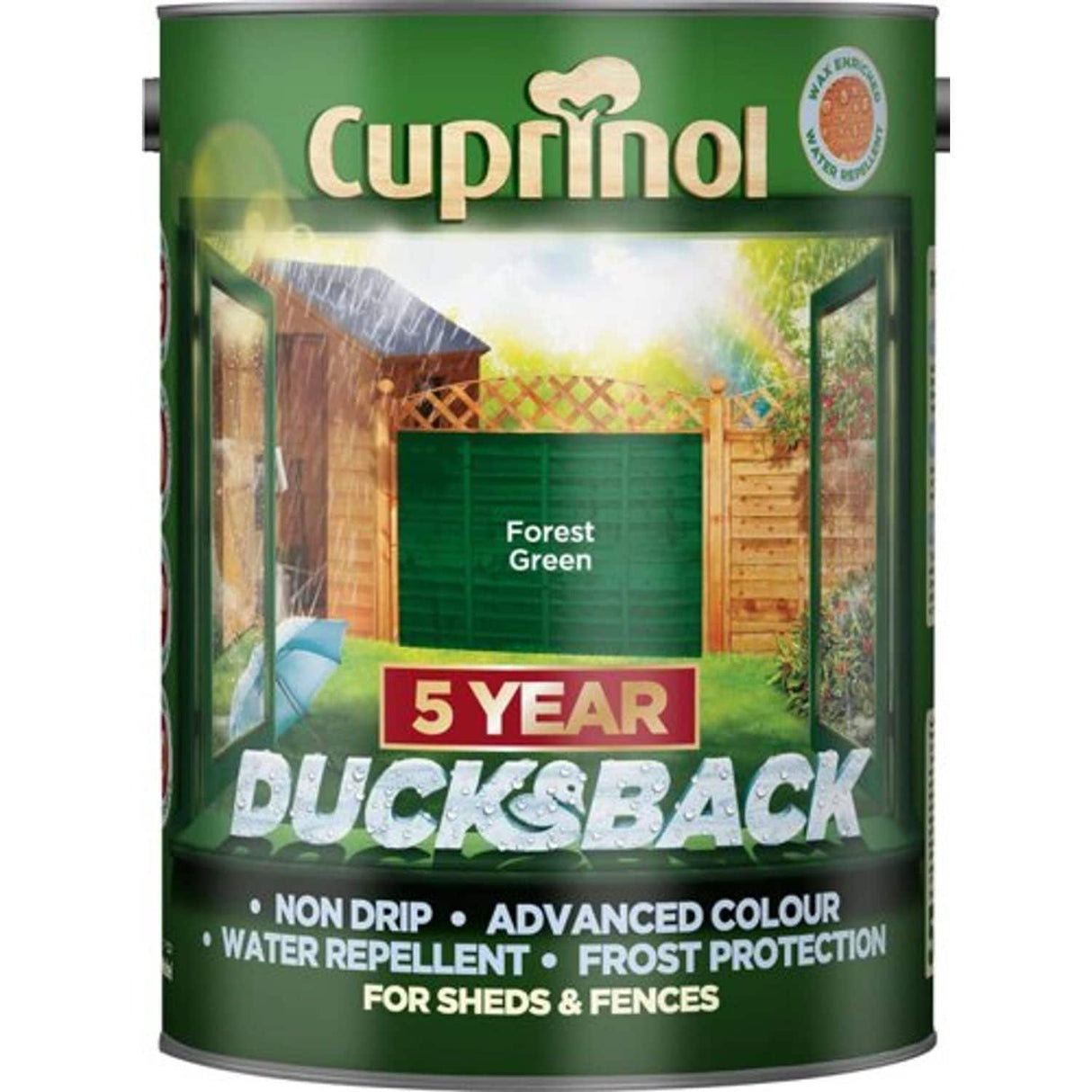 Ducksback 5 Year Waterproof for Sheds and Fences, 5L - Forest Green