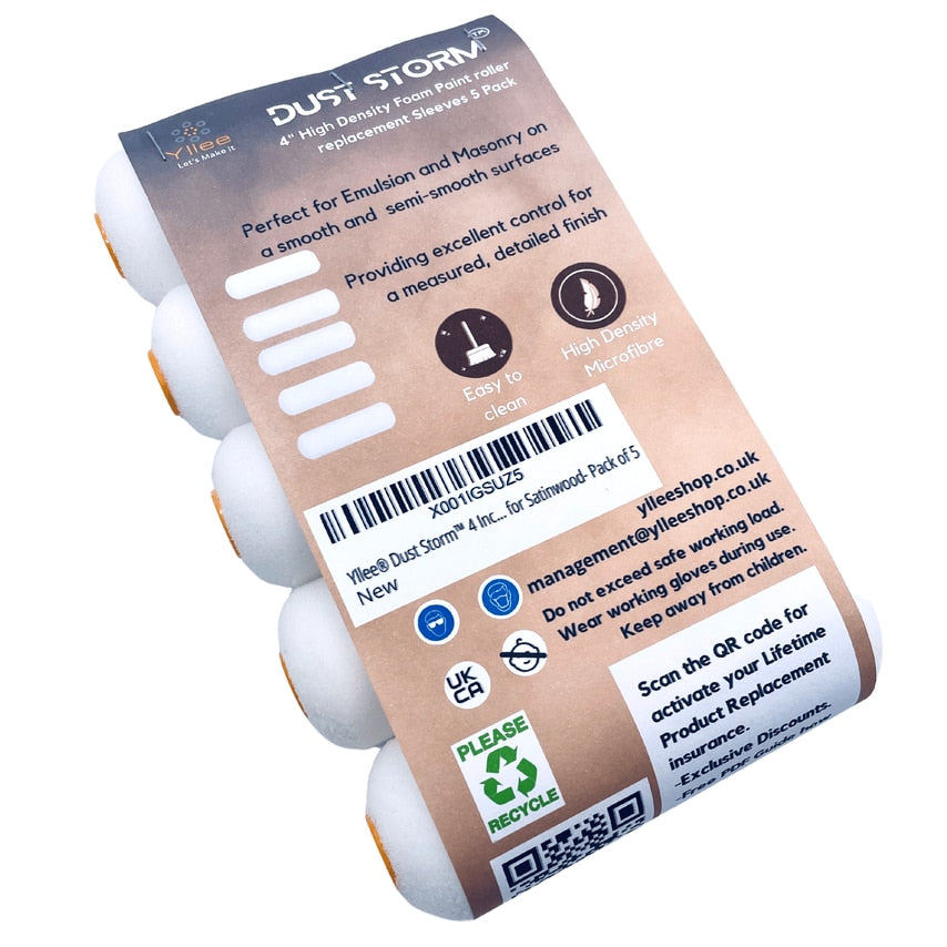 Duststorm Premium Quality 4in Mini Painting Foam Sponge Varnish Roller Sleeves 5 Pack