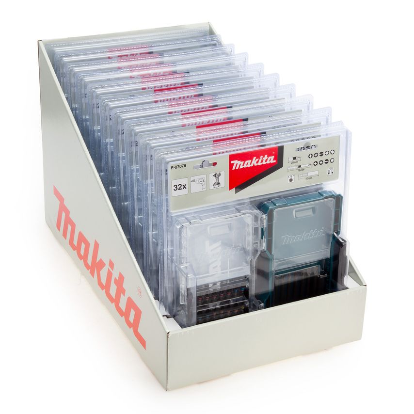 E-07076 Screwdriver Bit Set Clear Case MZ  - 32 Piece