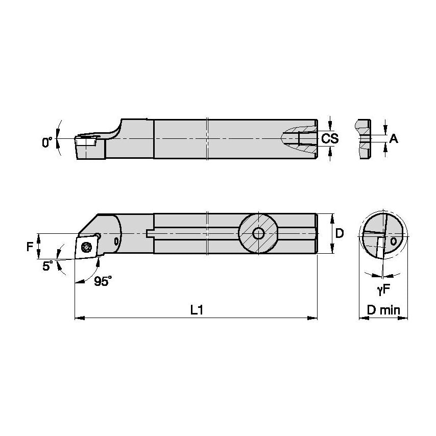 E08RSCLCR2 S Clamping Boring Bar D0.50 L8
