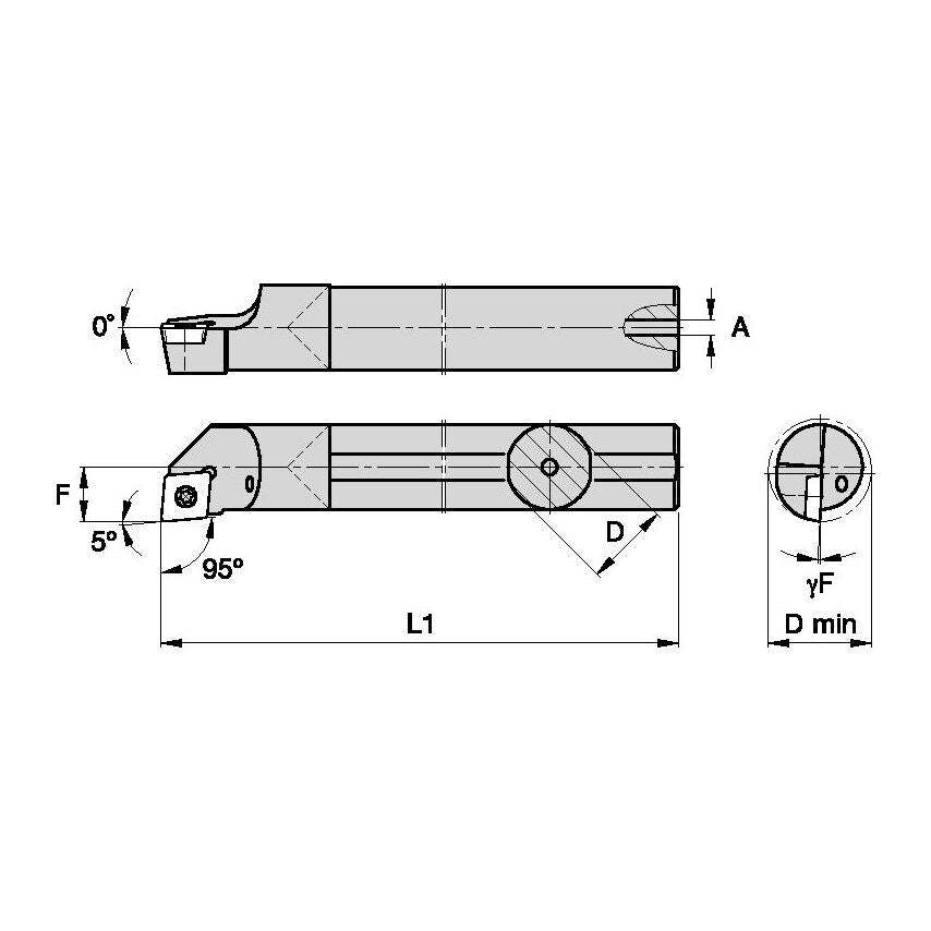 E08RSCLPR2 S Clamping Boring Bar D0.50 L8