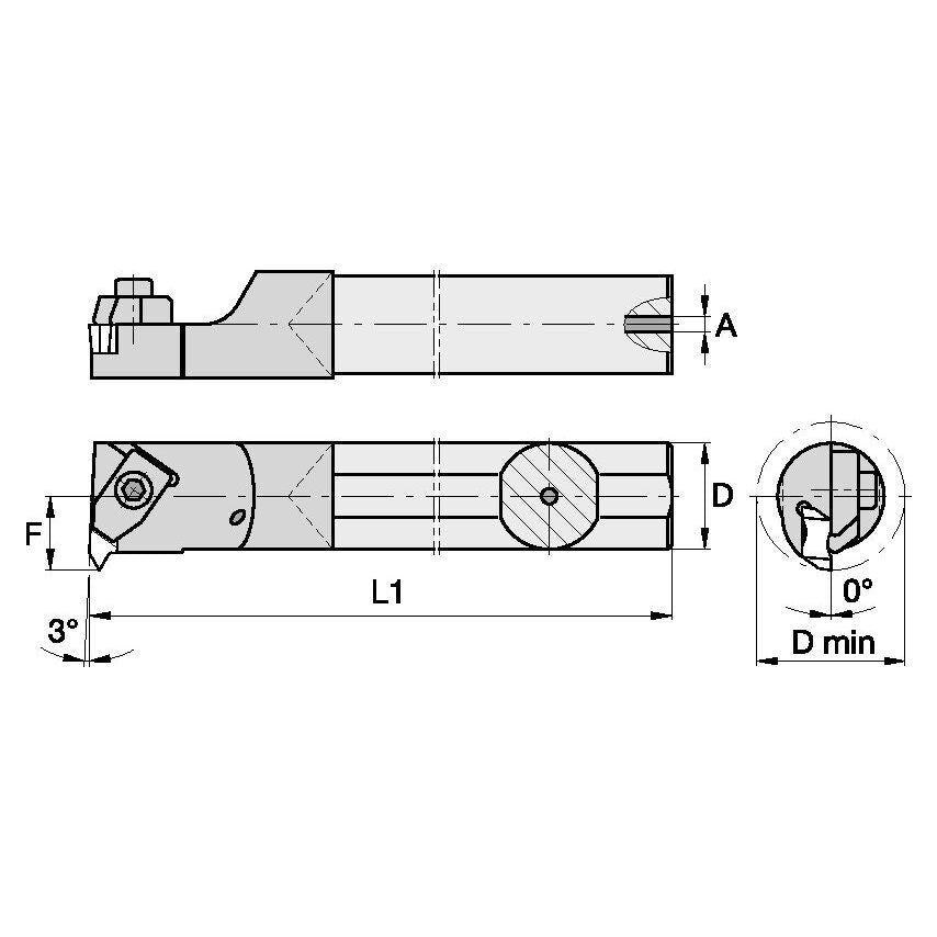 E10NER2 Top Notch Boring Bar D0.63 L10