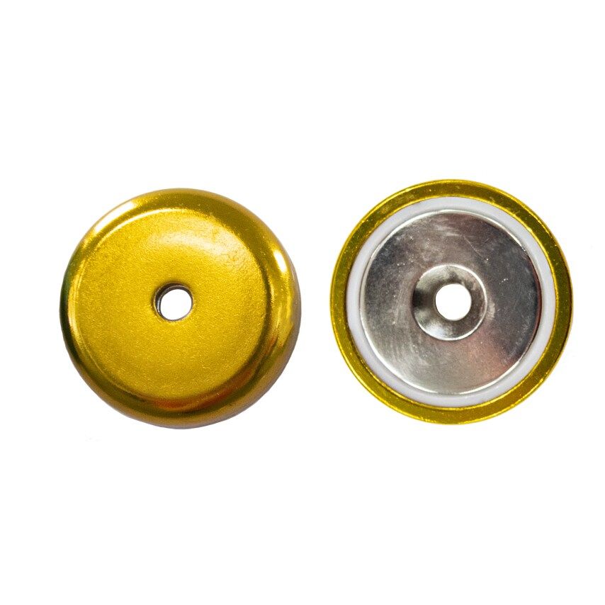 E1100/Neo/Go Neodymium Pot Magnet 16.0 x 5mm Pull Force 6kg Gold